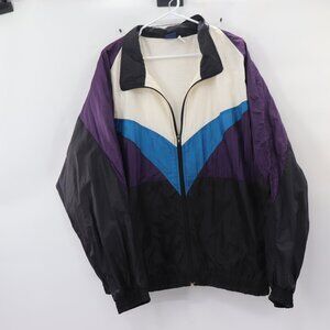 Vintage 1980s First Run Color block Windbreak. Size Xl